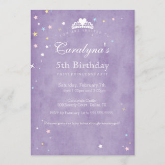 Prinzessin Birthday Einladung Lila Mehlstaub