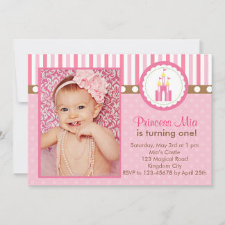 Prinzessin Birthday Einladung mit Foto (Schloss)