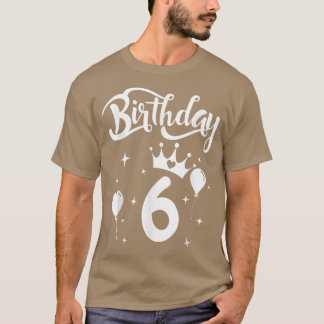 Prinzessin Birthday Girl 6 Jahre alt T-Shirt