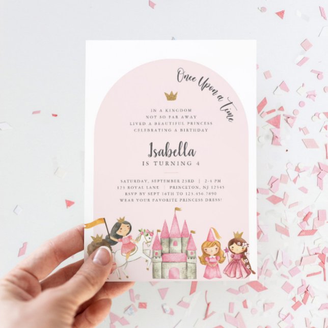 Prinzessin Birthday Party Einladung mit Arch (Princess Birthday Party Invitation)