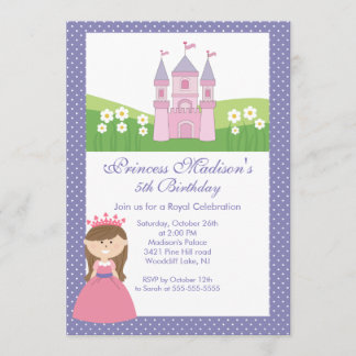 Prinzessin Birthday Party Einladung Pink Lila