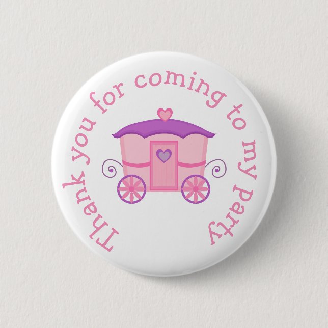 Prinzessin Birthday Party Rosa und Lila Button (Vorderseite)