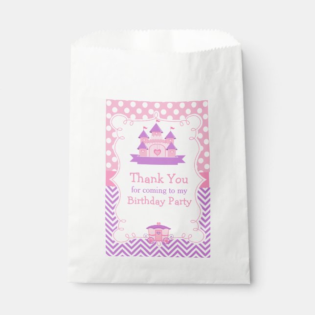 Prinzessin Birthday Party Rosa und Lila Geschenktütchen (Vorderseite)