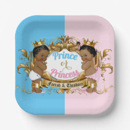 Prinzessin Blue & Pink Royal Gender Reveal Pappteller