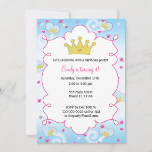 Prinzessin Butterfly Girl zum Geburtstag Einladung