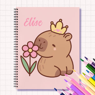 Prinzessin Capybara Cartoon rosa Mädchen personali Notizbuch