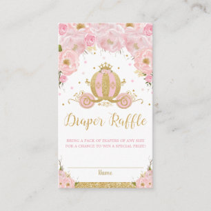 Prinzessin Carriage Floral Baby Dusche Windelwasch Begleitkarte