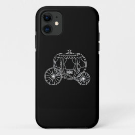 Prinzessin Carriage, weiß auf Schwarzem iPhone 11 Hülle