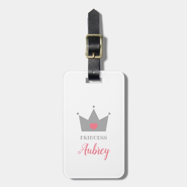 Prinzessin Crown - Kalligraphie-Name Gepäckanhänger (Vorderseite vertikal)
