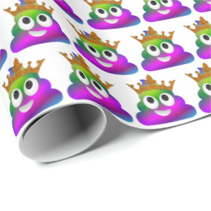 Prinzessin Crown Rainbow Emoji Poop Geschenkpapier