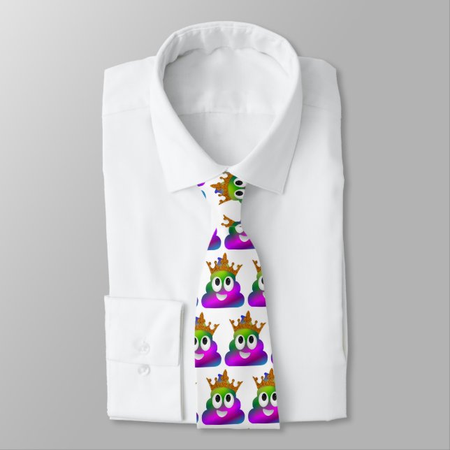 Prinzessin Crown Rainbow Emoji Poop Krawatte (Gebunden)