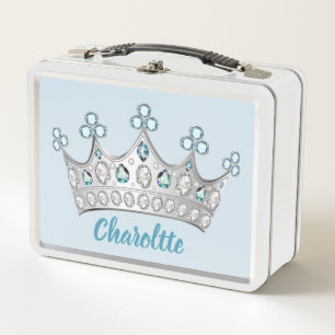 Prinzessin Crown und nennen Ihre Hintergrund-Farbe Metall Lunch Box