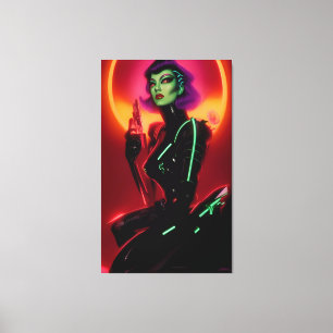 Prinzessin Cybrella auf dem Cyberpunk-Ball Leinwanddruck