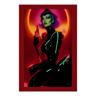Prinzessin Cybrella auf dem Cyberpunk-Ball Poster