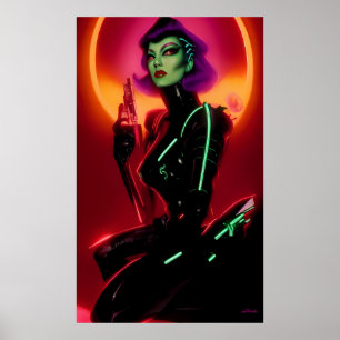 Prinzessin Cybrella auf dem Cyberpunk-Ball Poster