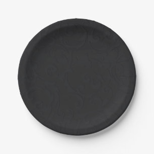 Prinzessin Damask Schwarze Elegante Märchenhochzei Pappteller