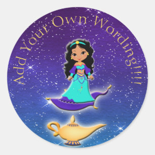 Prinzessin der arabische NachtGeist-magischen Runder Aufkleber