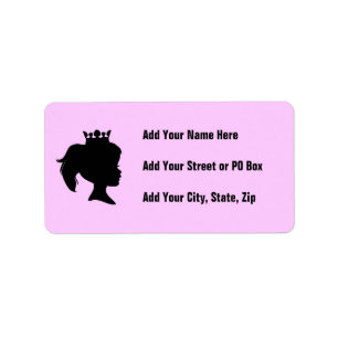Prinzessin der Schwarzen Silhouette T - Shirt und  Adressaufkleber