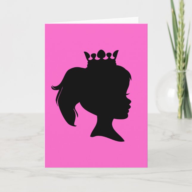 Prinzessin der Schwarzen Silhouette T - Shirt und  Karte (Vorderseite)