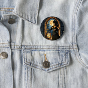 Prinzessin der Uhren – Hüterin der mondbeschienene Button