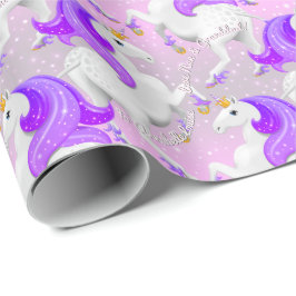 Prinzessin der Waldzucht magisches Einhorn Geschenkpapier