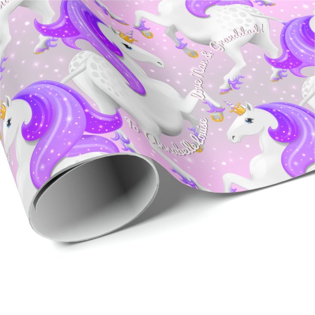Prinzessin der Waldzucht magisches Einhorn Geschenkpapier (Rolleneckpunkt)