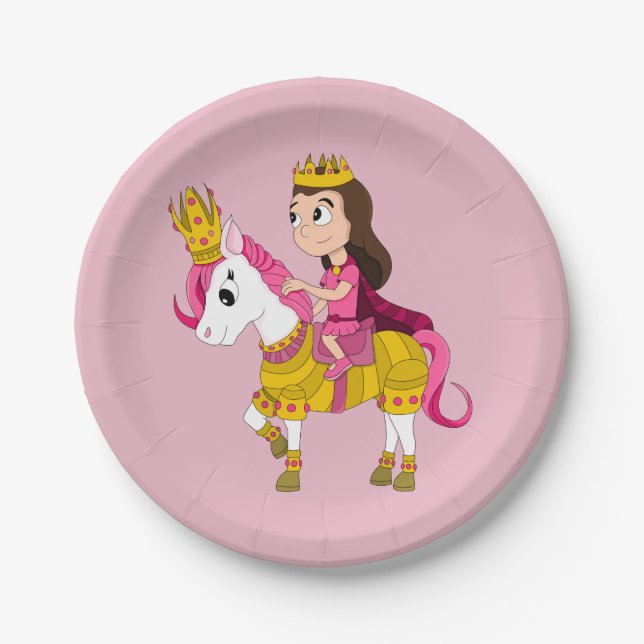 Prinzessin des niedlichen Cartoon Pappteller (Vorderseite)