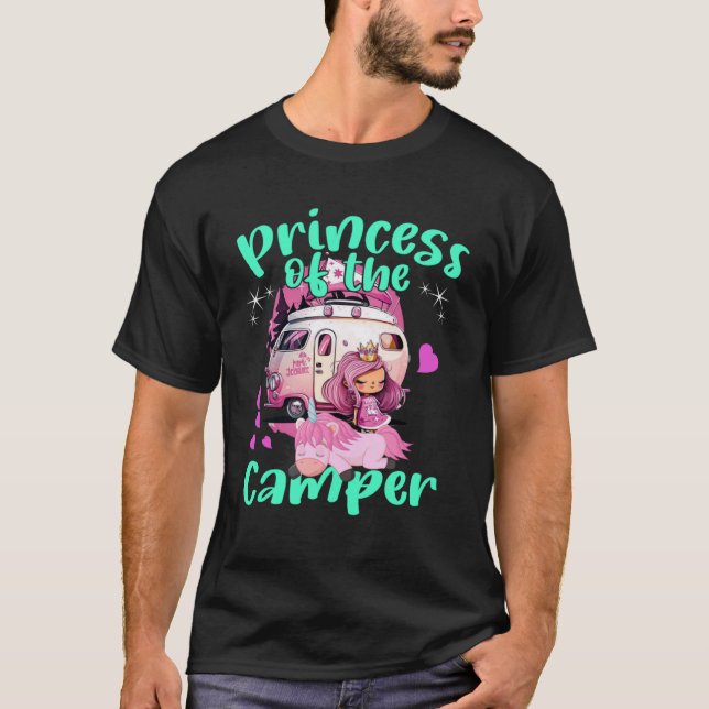 Prinzessin des Niedlichen Einhorn-Campings des Cam T-Shirt (Vorderseite)