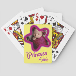 Prinzessin des Star Foto-Mädchens Name gelb lila p Spielkarten