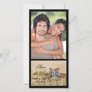 Prinzessin Diamond Ring Pearls Hochzeit speichern  Save The Date