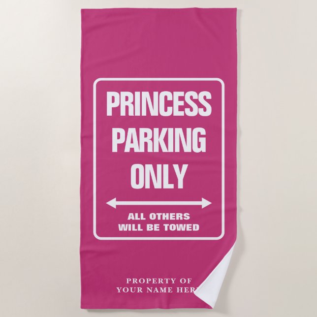Prinzessin, die nur lustigen rosa individuellen strandtuch (Vorderseite)
