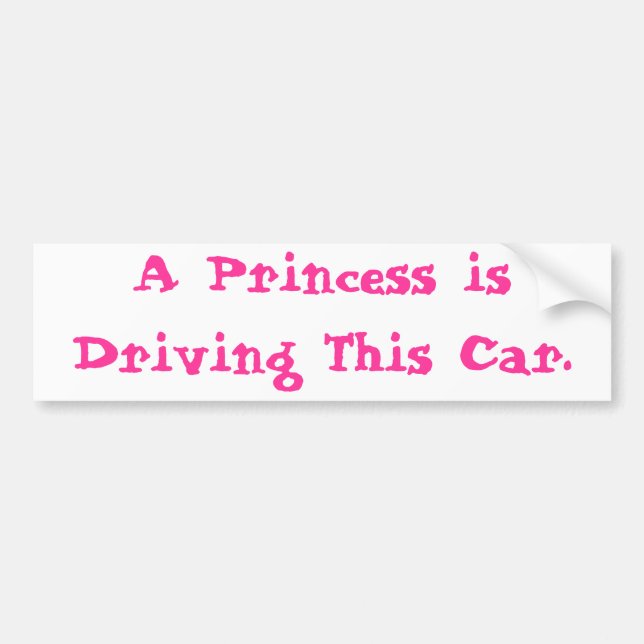 Prinzessin Driving Autoaufkleber (Vorne)
