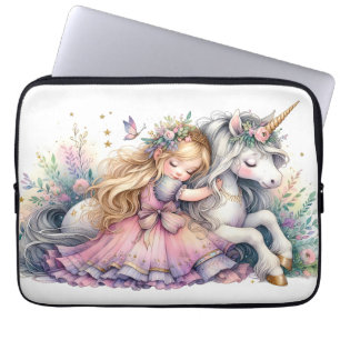 Prinzessin Einhorn Pastell Märchen Fantasy Laptopschutzhülle