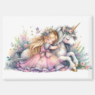 Prinzessin Einhorn Pastell Märchen Fantasy Magnet