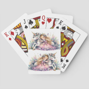 Prinzessin Einhorn Pastell Märchen Fantasy Spielkarten