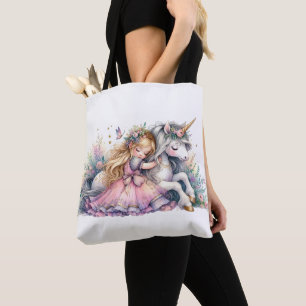 Prinzessin Einhorn Pastell Märchen Fantasy Tasche