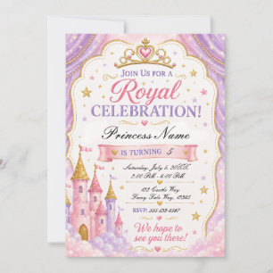 Prinzessin Einladung Rosa Lavendel