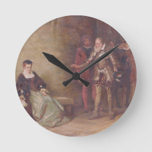 Prinzessin Elizabeth (1533-1603) am Turm (Öl O Runde Wanduhr