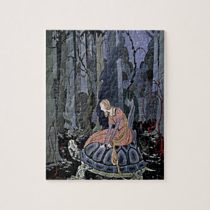 Prinzessin fährt eine Schildkröte