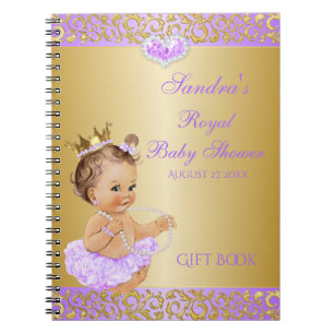 Prinzessin Flieder Lavendel Gold Geschenk Gast Notizblock