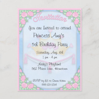 PRINZESSIN Geburtstag Einladungs-Mitteilungen Einladung