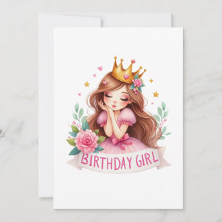Prinzessin Geburtstagsmädchen Krone Einladung