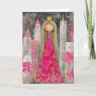 Prinzessin gefaltete 5x7 Grußkarte Karte