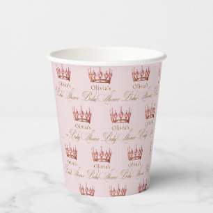 Prinzessin Gold Rosa Mädchen Baby-Party Pappbecher