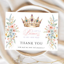 Prinzessin Goldkrone Floral Baby Shower Danke