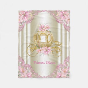 Prinzessin Goldrosa Karosse Babydecke Fleecedecke