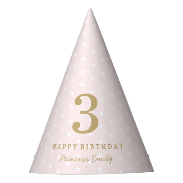 Prinzessin im rosa Geburtstag Partyhütchen (Vorderseite)