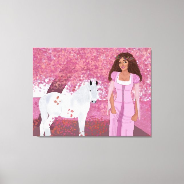 Prinzessin im Rosa Wald | Mairytale | Whimsikum Leinwanddruck (Vorderseite)