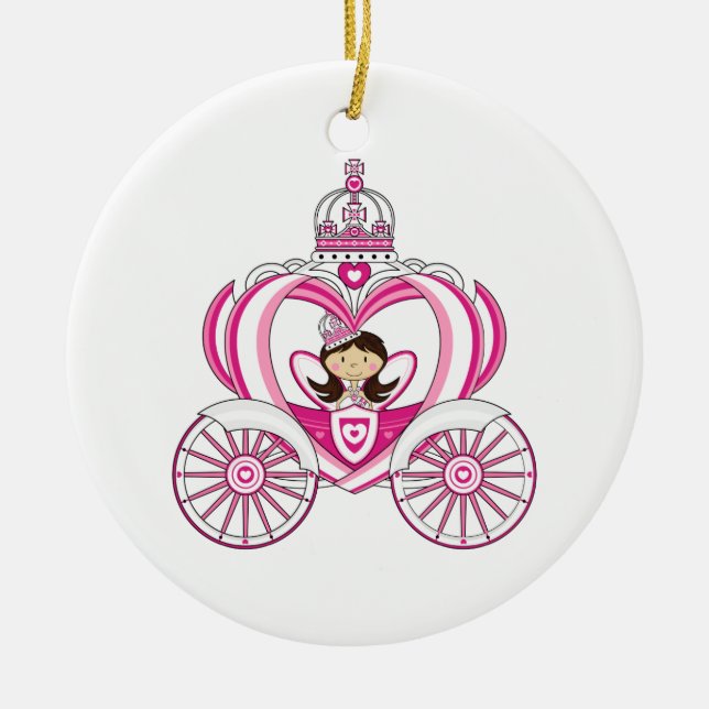 Prinzessin in der Kutsche-Verzierung Keramik Ornament (Vorne)