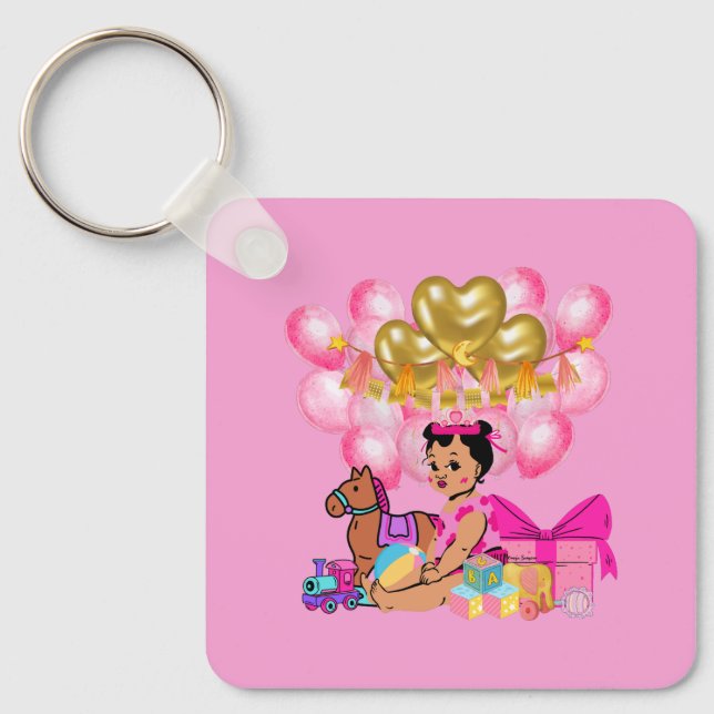 Prinzessin in Rosa Schlüsselanhänger (Vorderseite)